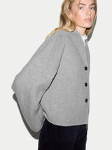 Wool Double Faced Cropped Coat | Grey