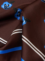 Mini Geo Rose Silk Twill Scarf | Burgundy