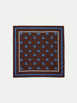 Mini Geo Rose Silk Twill Scarf | Burgundy