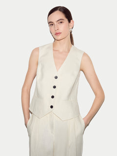 Linen Suit Waistcoat | Cream