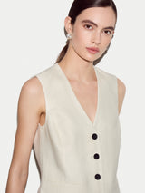 Linen Suit Waistcoat | Cream