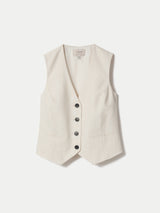 Linen Suit Waistcoat | Cream