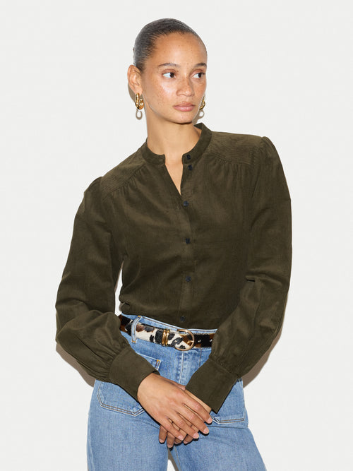 Baby Cord Shirt | Olive