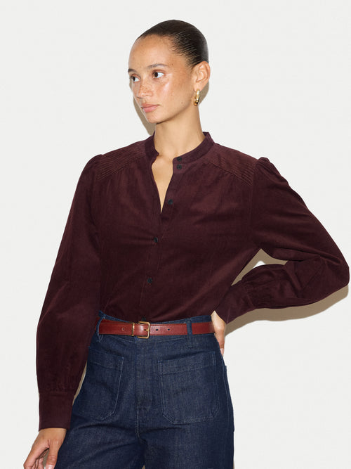 Baby Cord Shirt | Burgundy