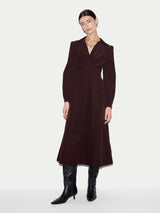 Baby Cord Midi Dress | Burgundy
