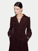 Baby Cord Midi Dress | Burgundy