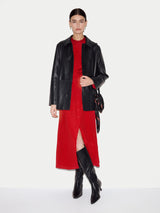 Textured Viscose Dress | Red