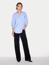 Oversized Cotton Stripe Shirt | Blue