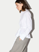 Peplum Cotton Shirt | White