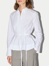 Peplum Cotton Shirt | White