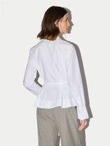 Peplum Cotton Shirt | White
