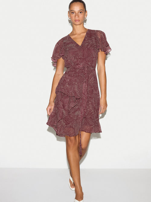 Optic Swirl Mini Dress | Red