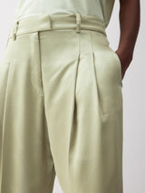 Satin Tailored Trouser | Green