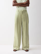 Satin Tailored Trouser | Green