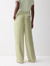 Satin Tailored Trouser | Green