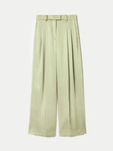 Satin Tailored Trouser | Green