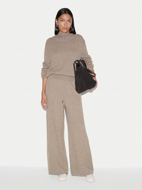 Wool Cashmere Blend Trackpant | Taupe