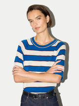 Striped Merino Raglan T-shirt | Blue