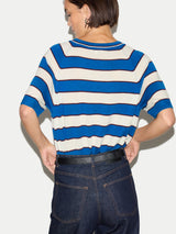 Striped Merino Raglan T-shirt | Blue
