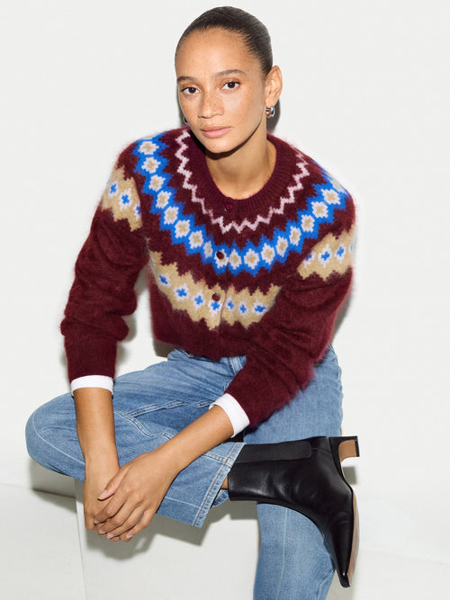 Halo Cashmere Cardigan | Burgundy