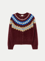 Halo Cashmere Cardigan | Burgundy