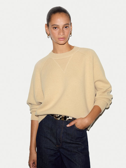 Double Face Knitted Sweatshirt | Cream