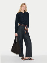 Baby Cord Frill Neck Shirt | Navy