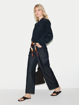 Baby Cord Frill Neck Shirt | Navy