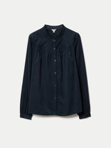 Baby Cord Frill Neck Shirt | Navy