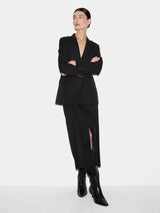 Tailored Collarless Blazer | Black