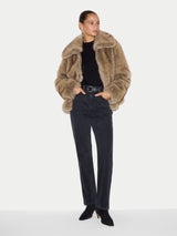 Faux Fur Short Coat | Brown