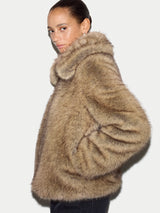 Faux Fur Short Coat | Brown
