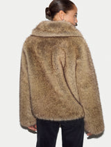 Faux Fur Short Coat | Brown