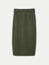 Linen Silk Pocket Skirt | Green