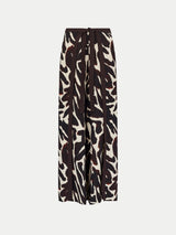 Zebra Satin Wrap Trouser | Brown