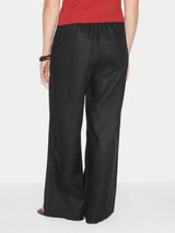 Linen Wide Leg Trouser | Black