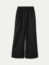 Linen Wide Leg Trouser | Black