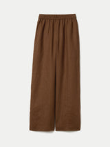 Linen Wide Leg Trouser | Brown