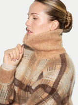 Check Zip Up Jacket | Camel