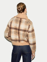Check Zip Up Jacket | Camel