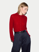 Merino Cashmere Cardigan  | Red