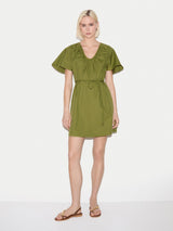 Cotton Lyocell Mini Dress | Green
