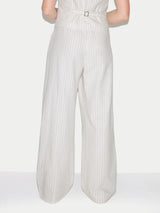 Kemp Linen Cotton Stripe Trouser | Ivory