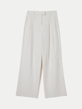 Kemp Linen Cotton Stripe Trouser | Ivory