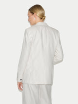 Duke Linen Cotton Stripe Blazer | Ivory
