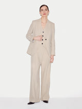 Kemp Linen Cotton Stripe Trouser | Beige