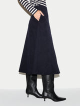 Baby Cord Midi Skirt | Navy