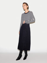 Baby Cord Midi Skirt | Navy