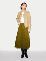 Baby Cord Midi Skirt | Green