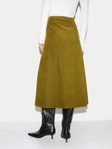 Baby Cord Midi Skirt | Green